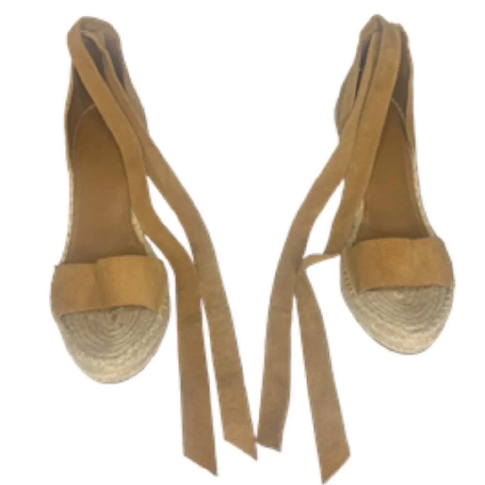 Marc Fisher Espadrilles 9.5  Kaee Wedge Suede Strappy Cruise Vacation Resort